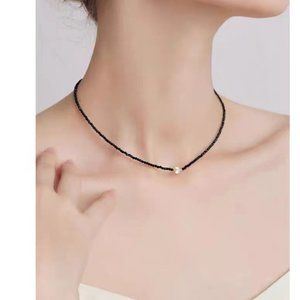 Black crystal little sugar necklace girl